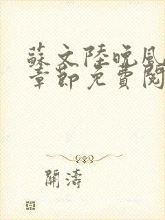 苏文陆晚风最新章节免费阅读笔趣阁封面