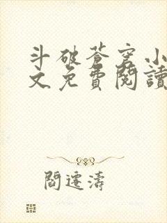 斗破苍穹小说原文免费阅读封面