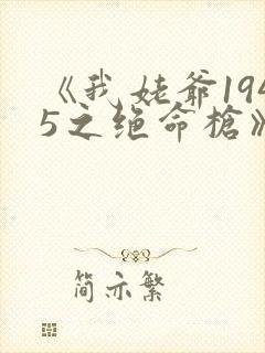 《我姥爷1945之绝命枪》