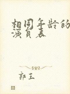 相同年龄的母亲演员表