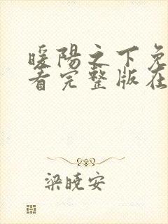 暖阳之下免费观看完整版在线全集