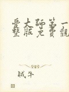 爱大师第一季完整版免费观看电影