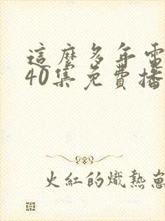 这么多年电视剧40集免费播放