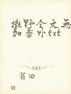撒野全文无删减加番外txt