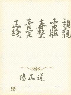 正青春电视剧在线完整版观看剧情