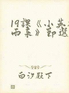 19课《小英雄雨来》节选