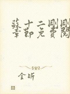 苏十二刚刚更新章节免费阅读封面