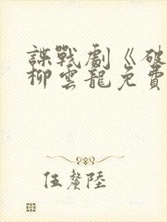 谍战剧《破绽》柳云龙免费观看