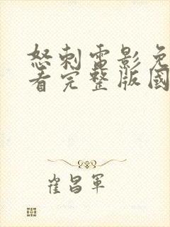 怒刺电影免费观看完整版国语版高清