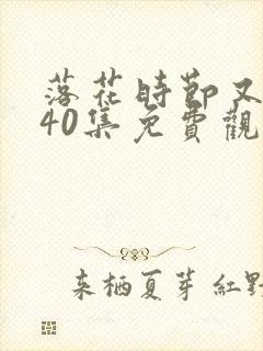 落花时节又逢君40集免费观看