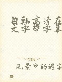 日韩高清在线中文字带字幕