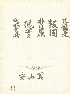 朱枫背叛聂曦的真实原因是什么