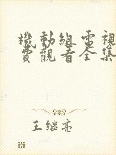 机动组电视剧免费观看全集高清