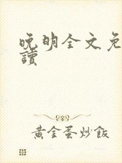 晚明全文免费阅读