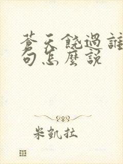 苍天饶过谁上一句怎么说