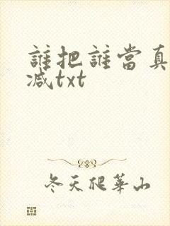 谁把谁当真未删减txt