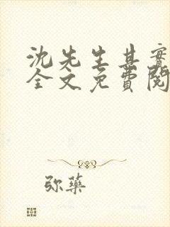 沈先生其实很甜全文免费阅读