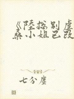 《陆总别虐了,桑小姐已改嫁》桑小姐封面