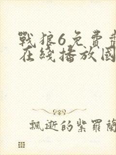 战狼6免费观看在线播放国语版