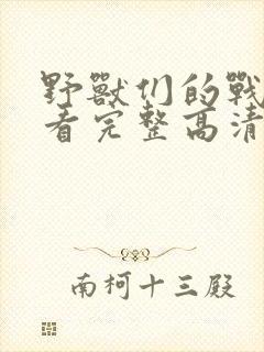 野兽们的战争观看完整高清版