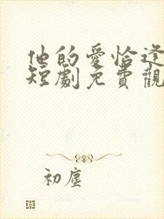 他的爱恰逢其时短剧免费观看