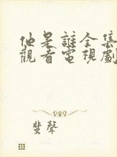 他是谁全集免费观看电视剧高清