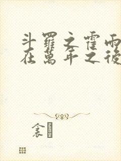 斗罗之霍雨浩活在万年之后封面