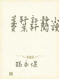 叶轩许静小说免费叶轩阅读全文阅读