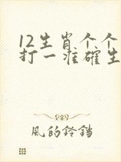 12生肖个个知打一准确生肖