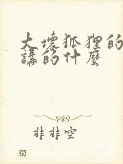 大坏狐狸的故事讲的什么