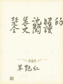 楚慕沈昭的小说全文阅读