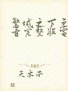 繁城之下免费观看完整版电视剧封面