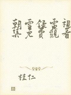 朝雪录电视剧全集免费观看完整版封面