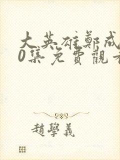 大英雄郑成功30集免费观看电视剧封面