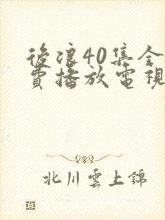 后浪40集全免费播放电视剧