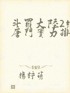 斗罗大陆2绝世唐门实力排行