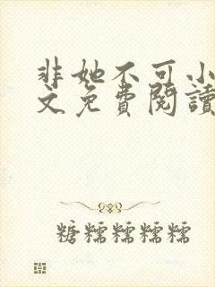 非她不可小说全文免费阅读无弹窗