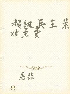 超级兵王叶谦txt免费