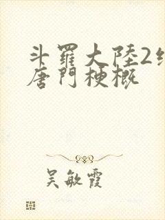 斗罗大陆2绝世唐门梗概封面