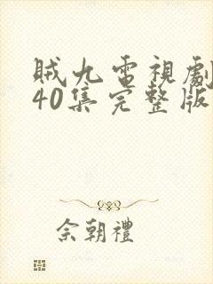 贼九电视剧1至40集完整版免费封面