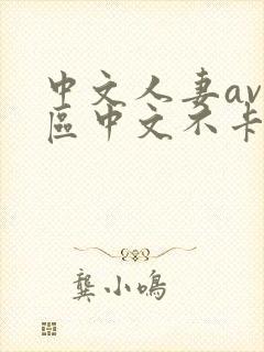 中文人妻av大区中文不卡