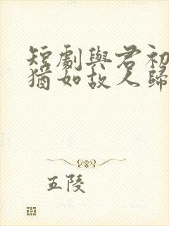 短剧与君初相识犹如故人归封面