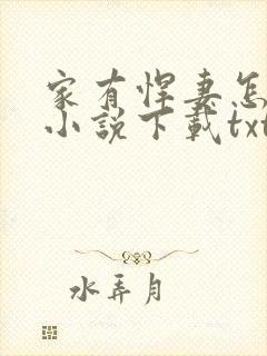 家有悍妻怎么破小说下载txt