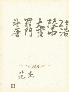 斗罗大陆2绝世唐门霍雨浩小说