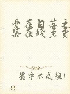 爱在日落之前全集在线免费观看