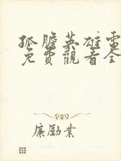 孤胆英雄电视剧免费观看全集高清