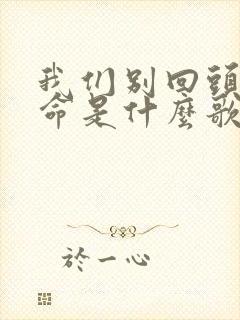 我们别回头问宿命是什么歌