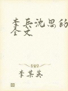 李兵沈思的阅读全文