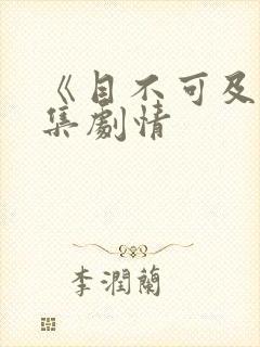 《目不可及》分集剧情