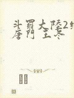 斗罗大陆2绝世唐门 王冬